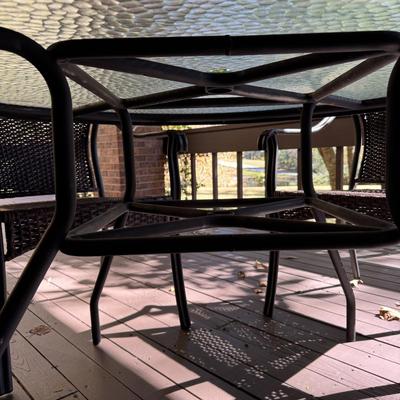 Glass Top Patio Table and Chairs