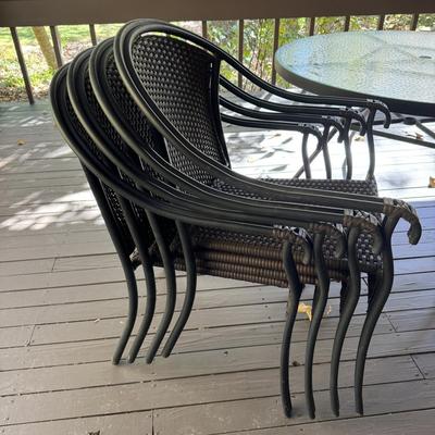 Glass Top Patio Table and Chairs