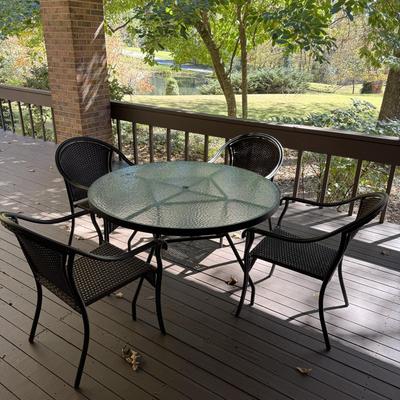 Glass Top Patio Table and Chairs