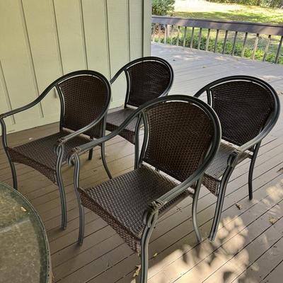 Glass Top Patio Table and Chairs