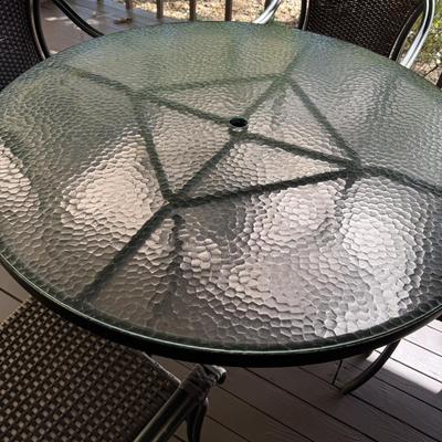 Glass Top Patio Table and Chairs