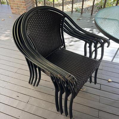 Glass Top Patio Table and Chairs