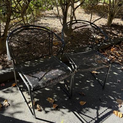 Two Metal Patio Chairs