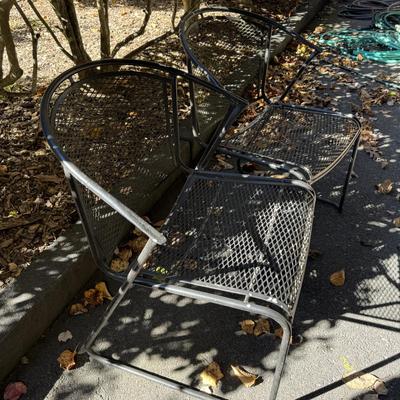 Two Metal Patio Chairs