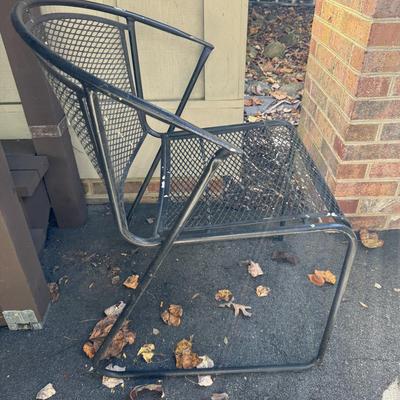 Two Metal Patio Chairs