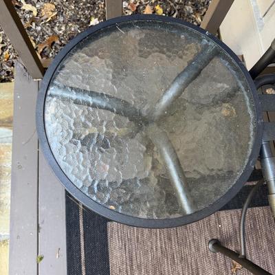 Metal Patio Bench and Side Table