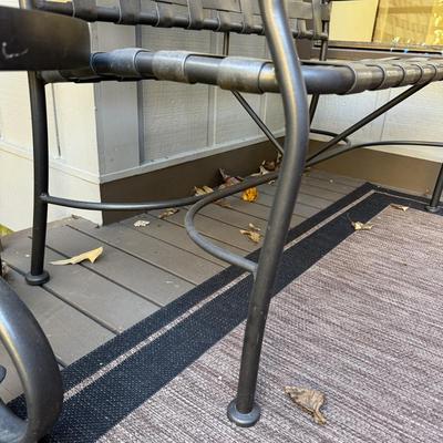 Metal Patio Bench and Side Table