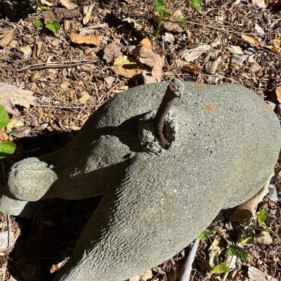 Digging Concrete Dog Statue