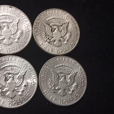 EIGHT 1964 KENNEDY SILVER HALF DOLLARS