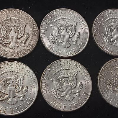 EIGHT 1964 KENNEDY SILVER HALF DOLLARS