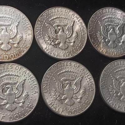 TEN 1964 KENNEDY SILVER HALF DOLLARS