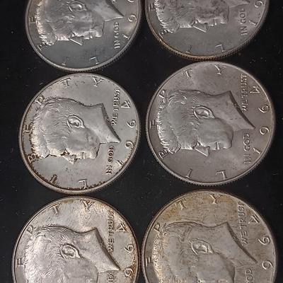 TEN 1964 KENNEDY SILVER HALF DOLLARS