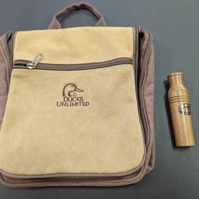 OLT 600 Deer Call & Ducks Unlimited Collection Hanging Toiletry Shaving Bag Rustic Canvas Bag