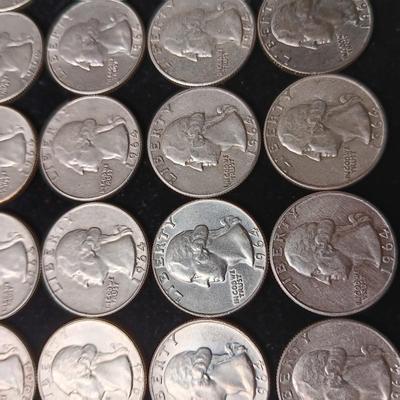 38 WASHINGTON 1964-P & TWO 1964-D SILVER QUARTERS