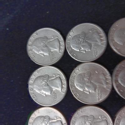 38 WASHINGTON 1964-P & TWO 1964-D SILVER QUARTERS