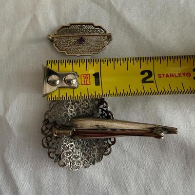 10K Filagree & Tussie Mussie/Boutonnière Pin (K-SS)