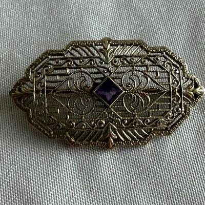 10K Filagree & Tussie Mussie/Boutonnière Pin (K-SS)