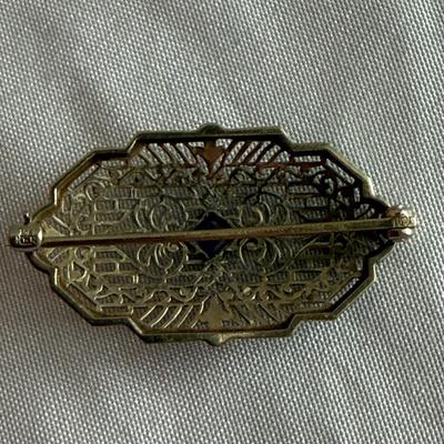 10K Filagree & Tussie Mussie/Boutonnière Pin (K-SS)