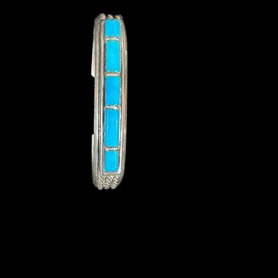 Jewelry - Sterling & turquoise inlay cuff