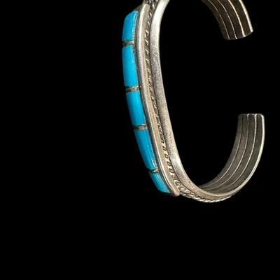 Jewelry - Sterling & turquoise inlay cuff