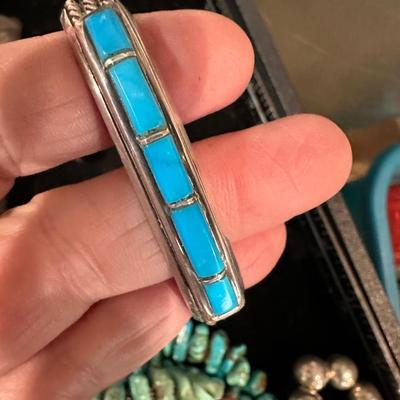 Jewelry - Sterling & turquoise inlay cuff