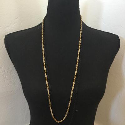 Vintage light black and gold tone chain necklaces