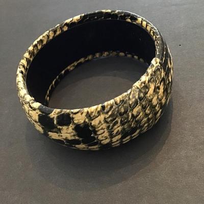 Leather like snake skin bracelet