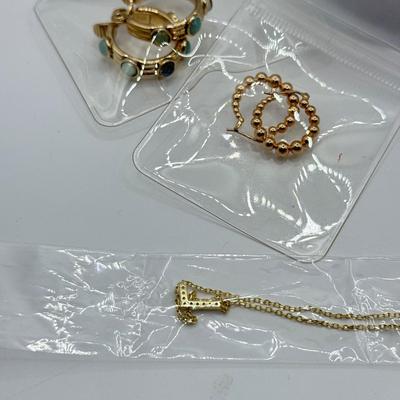 LOT 252J: Two Necklaces, Variety of Earrings & More