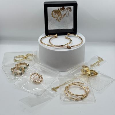 LOT 252J: Two Necklaces, Variety of Earrings & More