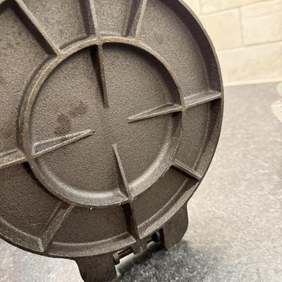 LOT 257K: Baking Collection: Calaphon Muffin Tin, Cast Iron “Una Cosa” Tortilla Press & More