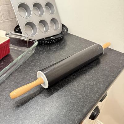 LOT 257K: Baking Collection: Calaphon Muffin Tin, Cast Iron “Una Cosa” Tortilla Press & More