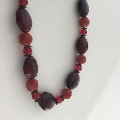 Beautiful red beaded fashion necklace