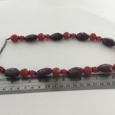 Beautiful red beaded fashion necklace
