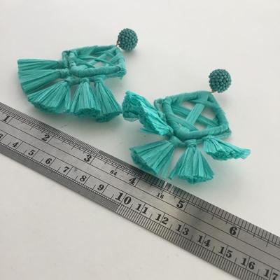 Turquoise color statement earrings