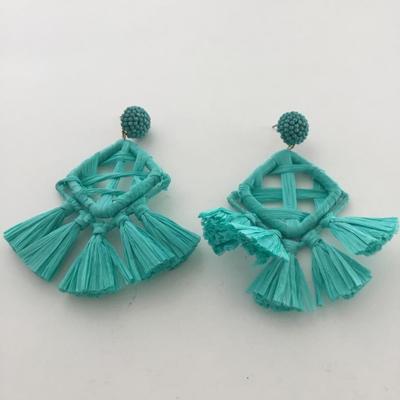 Turquoise color statement earrings