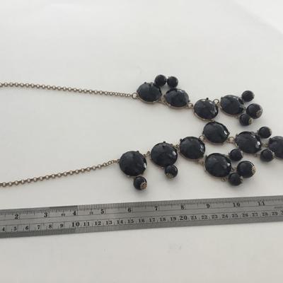 J crew black gold tone statement necklace