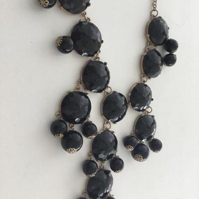 J crew black gold tone statement necklace