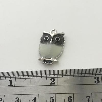 Silver tone owl fashion necklace pendant