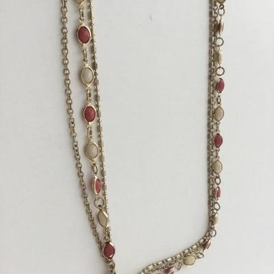 Gold tone multilayer beautiful fashion necklace