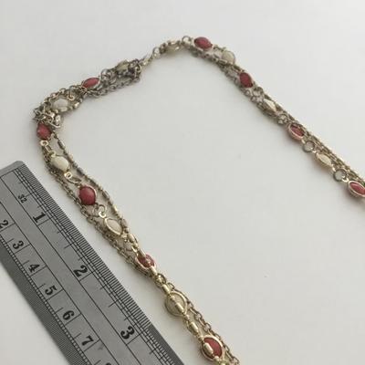 Gold tone multilayer beautiful fashion necklace