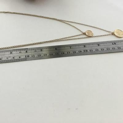 Gold tone double layer fashion necklace