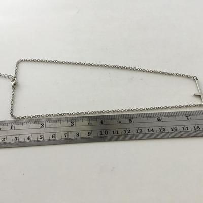 Silver tone cross fashion necklace