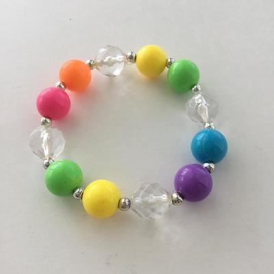 Rainbow stretchy beaded bracelet