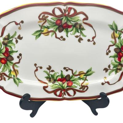 Christmas -Tiffany Holiday Oval Tray 12” x 7.5”