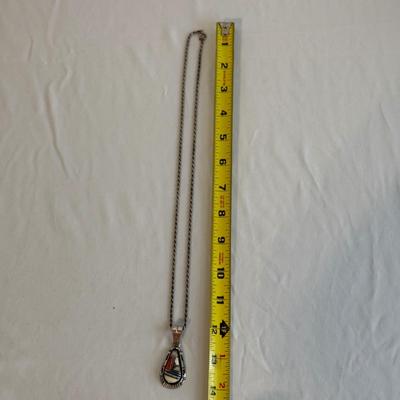 Gilbert Nelson Multi-Stone Necklace w/ 925 Rope Chain (K-SS)