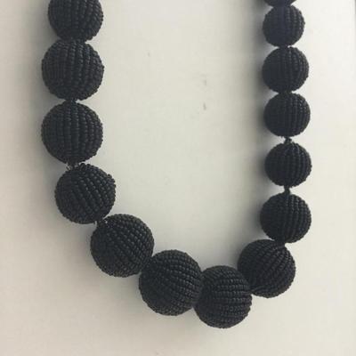 Time and true black beaded collar necklace