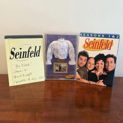 LOT 262K: Seinfeld Collection: Seasons 1&2 on DVD, Puffy Shirt Replica & Notepad Book