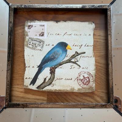 LOT 267D: Bird Artwork w/ Mirrored Frames