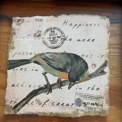 LOT 267D: Bird Artwork w/ Mirrored Frames