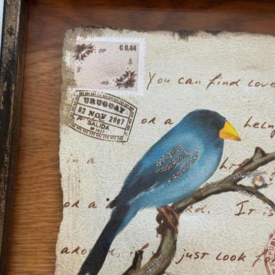 LOT 267D: Bird Artwork w/ Mirrored Frames